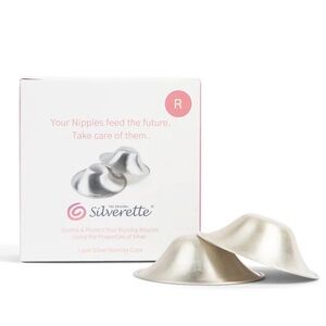 Silverette 925 Silver Nursing Cups Regular, Two O-Feel rings, Nursing Cup Holder
